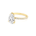 2.45 CTW 14K Pear Shaped Lab Grown Diamond Pavé Setting with Hidden Halo - view 4