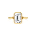 2.00 Ctw 14k Emerald Cut Lab Grown Diamond Ring Bezel Solitaire Setting by Orlina Fine