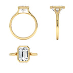 2.00 CTW 14K Emerald Cut Lab Grown Diamond Ring Bezel Solitaire Setting - view 5