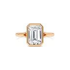 2.00 CTW 14K Emerald Cut Lab Grown Diamond Ring Bezel Solitaire Setting - view 2
