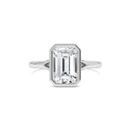 2.00 CTW 14K Emerald Cut Lab Grown Diamond Ring Bezel Solitaire Setting - view 3