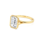 2.00 CTW 14K Emerald Cut Lab Grown Diamond Ring Bezel Solitaire Setting - view 4