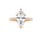 2.50 CTW 14K Marquise Shaped Lab Grown Diamond Pavé Setting with Hidden Halo - view 2