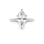 2.50 CTW 14K Marquise Shaped Lab Grown Diamond Pavé Setting with Hidden Halo - view 3