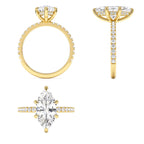 2.50 CTW 14K Marquise Shaped Lab Grown Diamond Pavé Setting with Hidden Halo - view 5