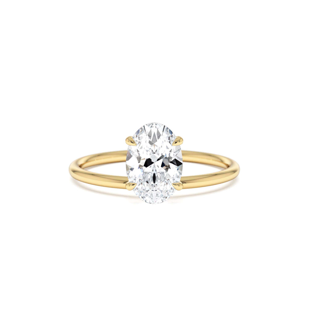 1.00 Ctw 14k Oval Shaped Lab Grown Diamond Elevated Basket Solitaire Ring – Irena by Orlina Fine