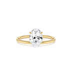 1.00 Ctw 14k Oval Shaped Lab Grown Diamond Elevated Basket Solitaire Ring – Irena by Orlina Fine