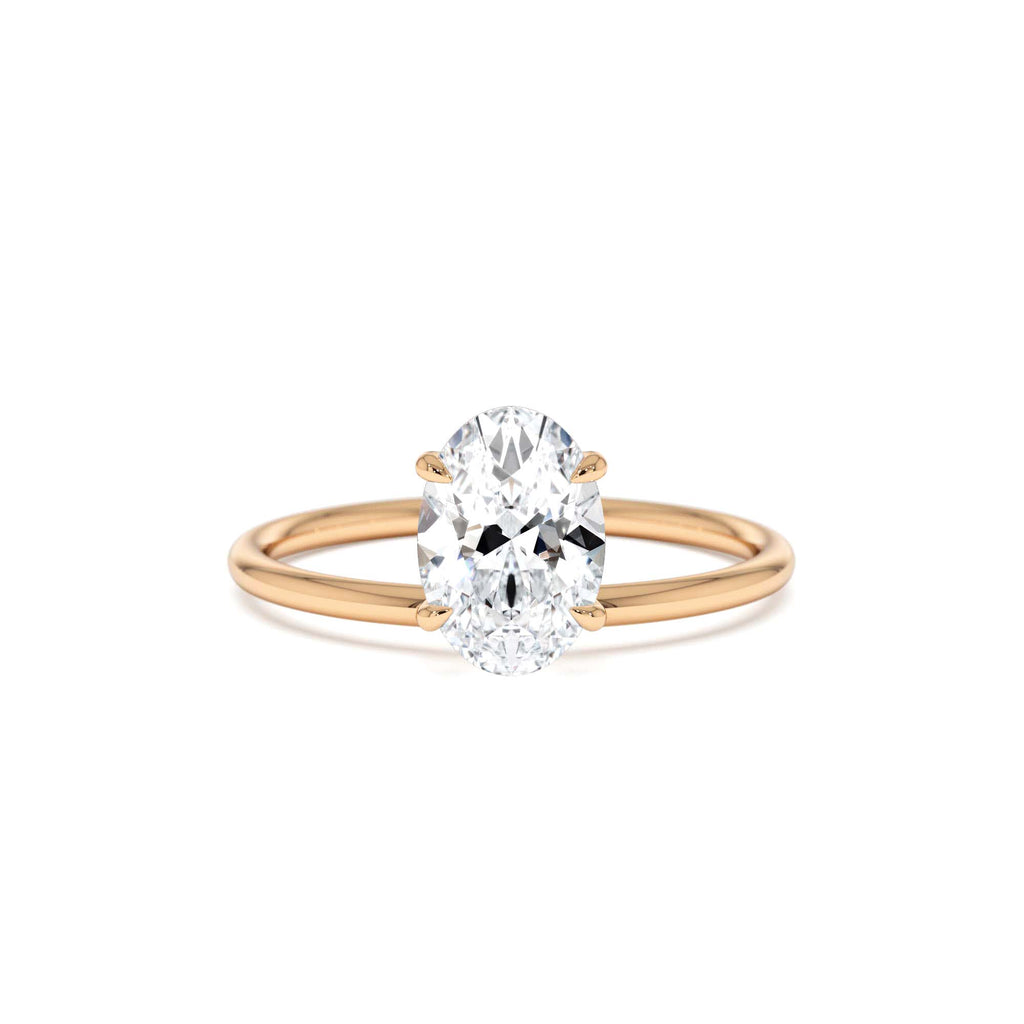 1.00 Ctw 14k Oval Shaped Lab Grown Diamond Elevated Basket Solitaire Ring – Irena - view 2