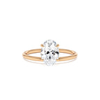 1.00 Ctw 14k Oval Shaped Lab Grown Diamond Elevated Basket Solitaire Ring – Irena - view 2