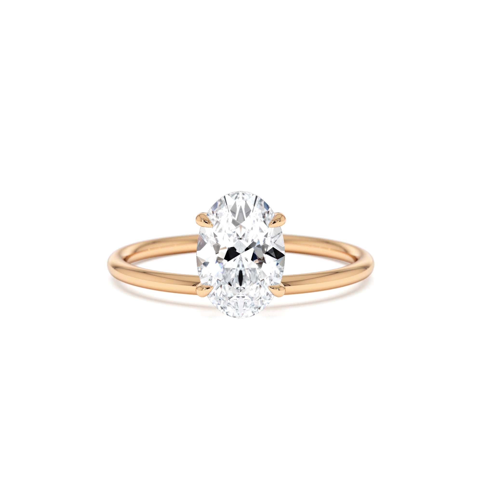 1.00 Ctw 14k Oval Shaped Lab Grown Diamond Elevated Basket Solitaire Ring – Irena - view 2