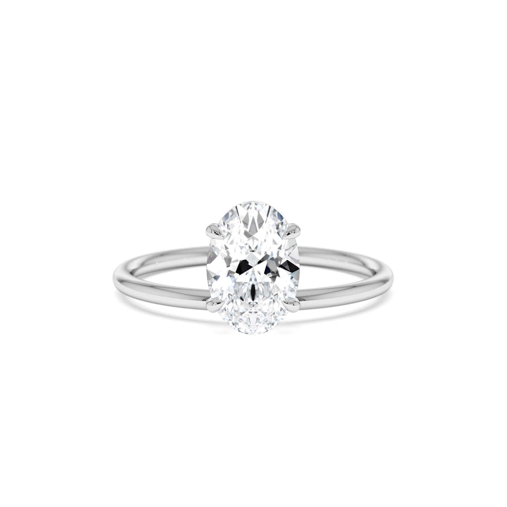 1.00 Ctw 14k Oval Shaped Lab Grown Diamond Elevated Basket Solitaire Ring – Irena - view 3