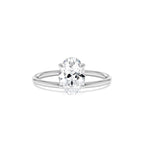 1.00 Ctw 14k Oval Shaped Lab Grown Diamond Elevated Basket Solitaire Ring – Irena - view 3