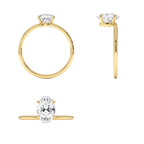 1.00 Ctw 14k Oval Shaped Lab Grown Diamond Elevated Basket Solitaire Ring – Irena - view 5