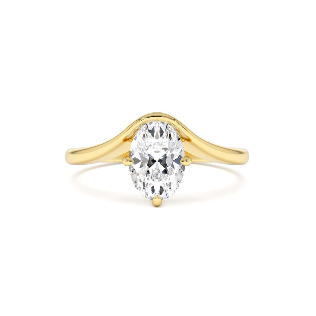 1.00 Ctw 14k Oval Cut Lab Grown Diamond Designer Setting Ring – Nerissa by Orlina Fine
