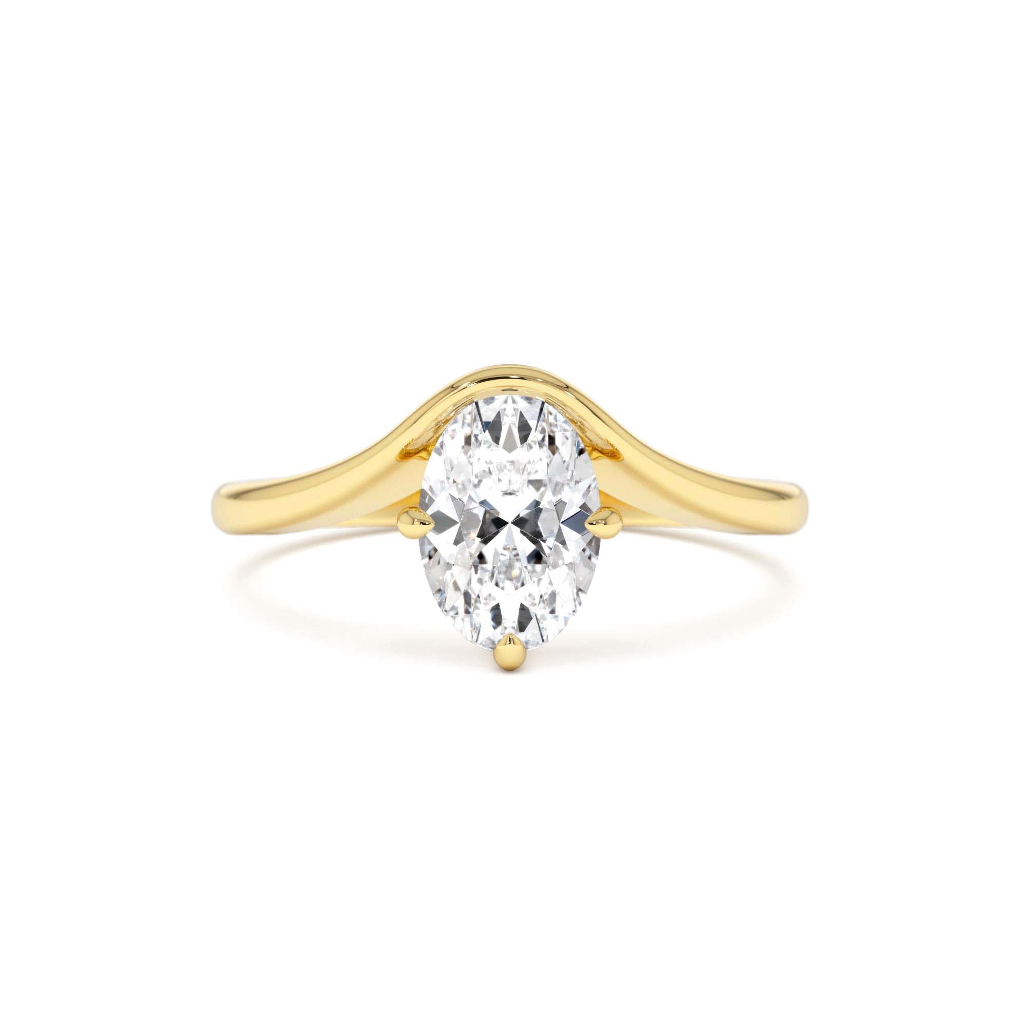 1.00 Ctw 14k Oval Cut Lab Grown Diamond Designer Setting Ring – Nerissa by Orlina Fine