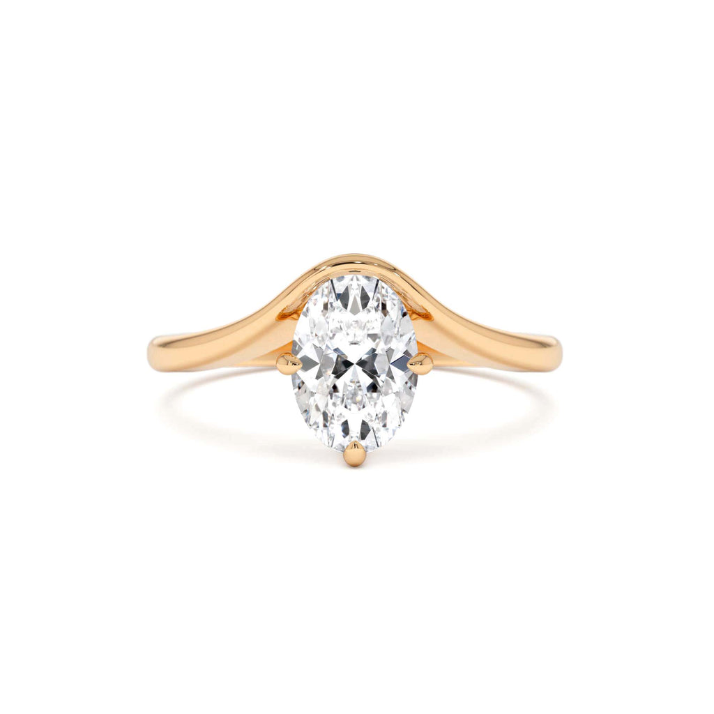 1.00 Ctw 14k Oval Cut Lab Grown Diamond Designer Setting Ring – Nerissa - view 2