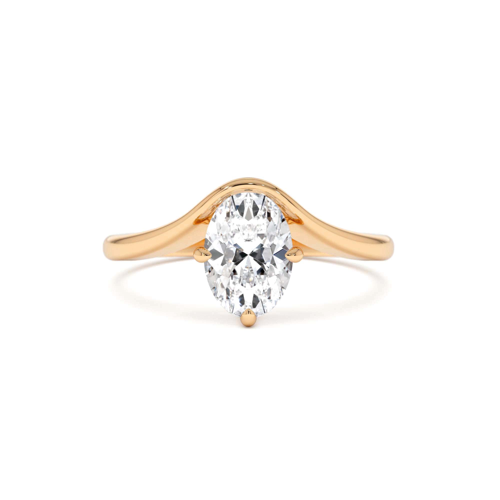 1.00 Ctw 14k Oval Cut Lab Grown Diamond Designer Setting Ring – Nerissa - view 2