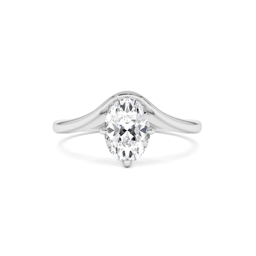 1.00 Ctw 14k Oval Cut Lab Grown Diamond Designer Setting Ring – Nerissa - view 3