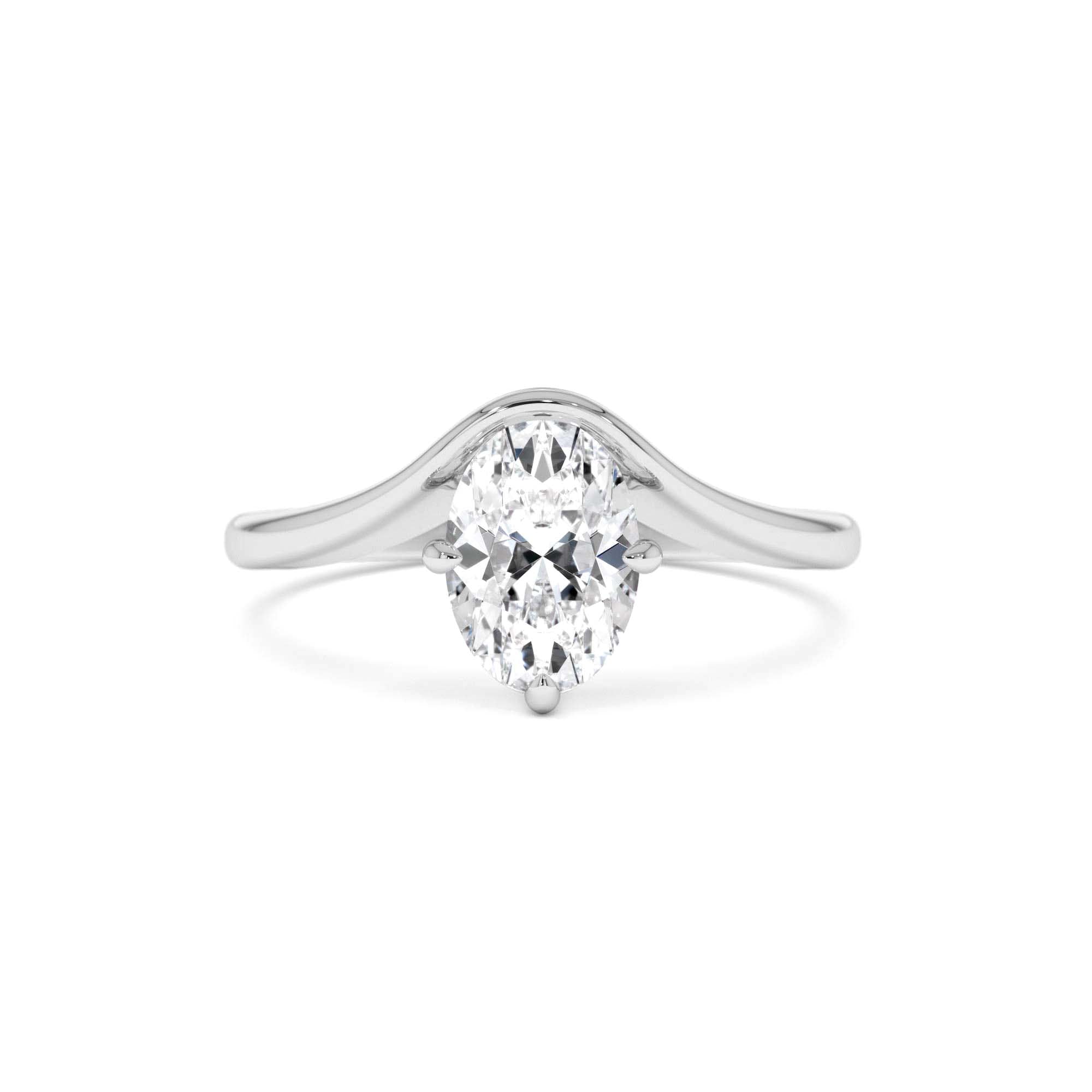 1.00 Ctw 14k Oval Cut Lab Grown Diamond Designer Setting Ring – Nerissa - view 3