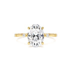 1.55 CTW 14K Lab Grown Oval Diamond Engagement Ring Accent Band by Orlina Fine