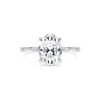 1.55 CTW 14K Lab Grown Oval Diamond Engagement Ring Accent Band - view 3