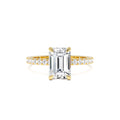 2.45 Ctw 14k Emerald Cut Lab Grown Diamond Pavé Setting with Hidden Halo by Orlina Fine