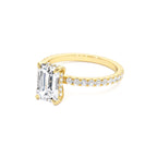 2.45 CTW 14K Emerald Cut Lab Grown Diamond Pavé Setting with Hidden Halo - view 4