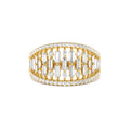 14k Gold Multi Row Baguette Diamond Statement Ring by Orlina Fine