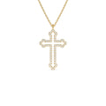 14k Gold Pavé Diamond Cross Pendant Necklace by Orlina Fine