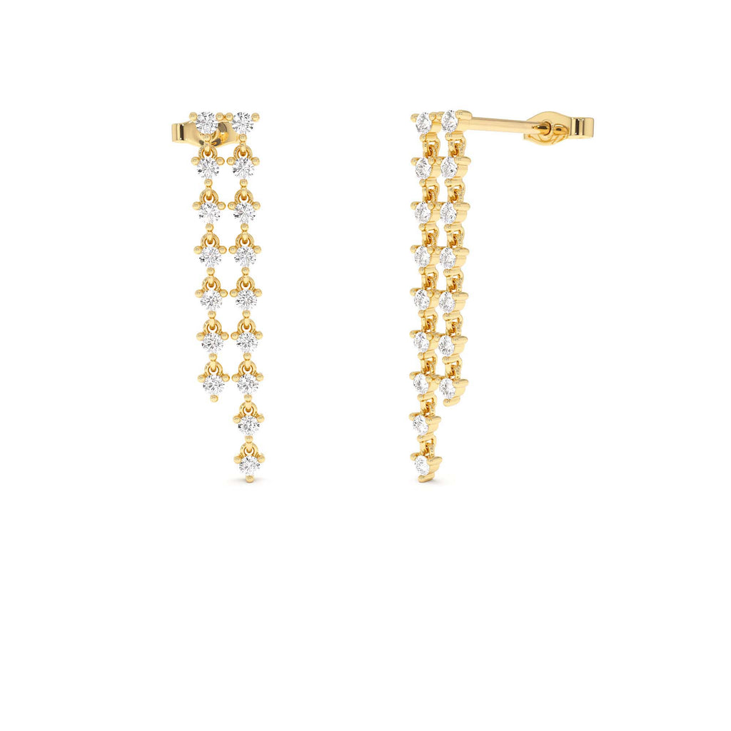 14k Gold Diamond Chandelier Earrings by Orlina Fine