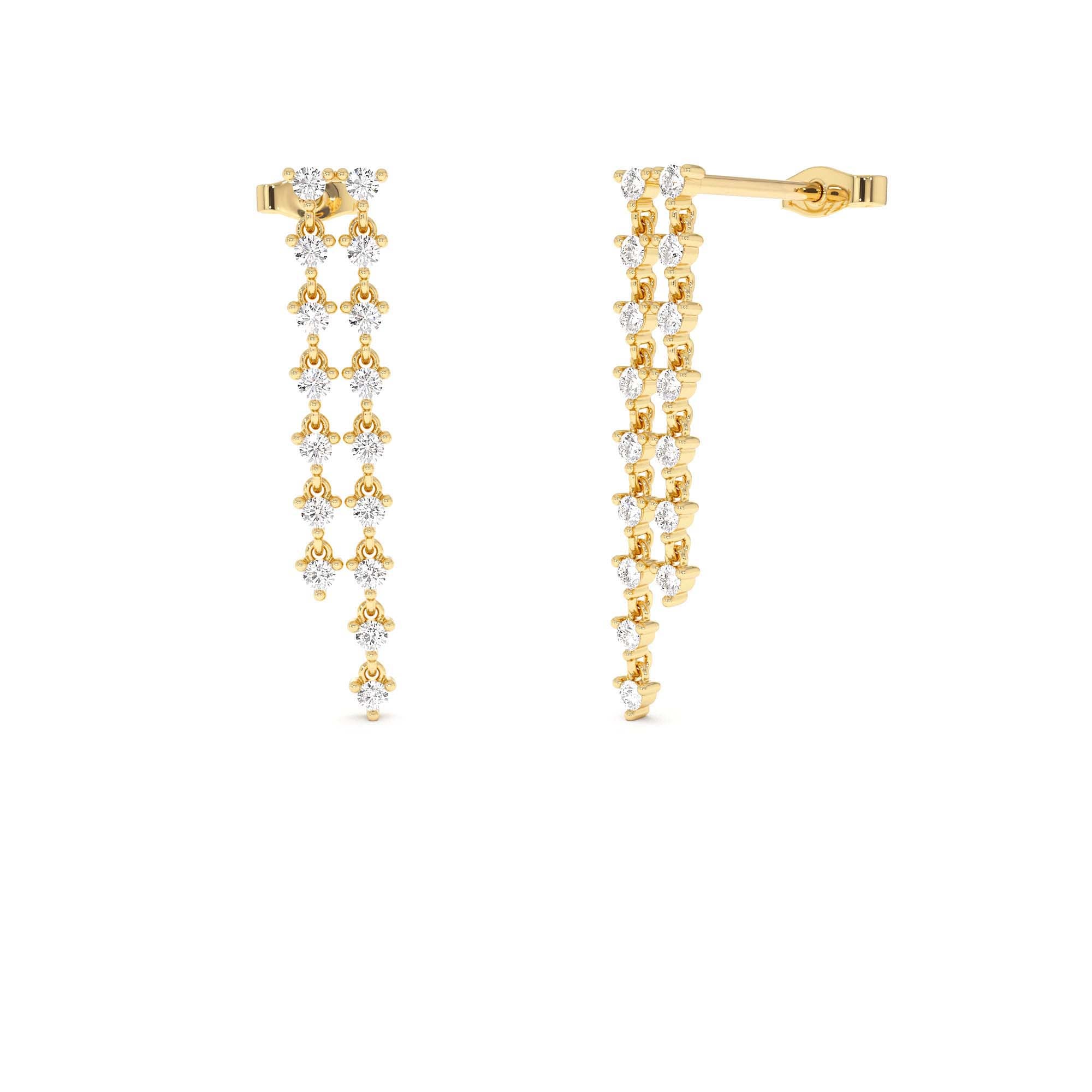 14k Gold Diamond Chandelier Earrings by Orlina Fine