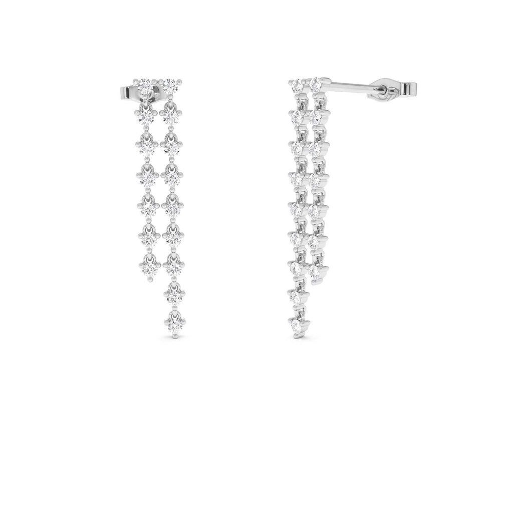 14k Gold Diamond Chandelier Earrings - view 2
