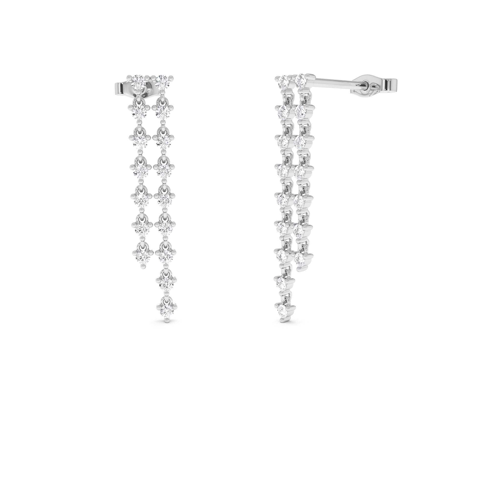 14k Gold Diamond Chandelier Earrings - view 2