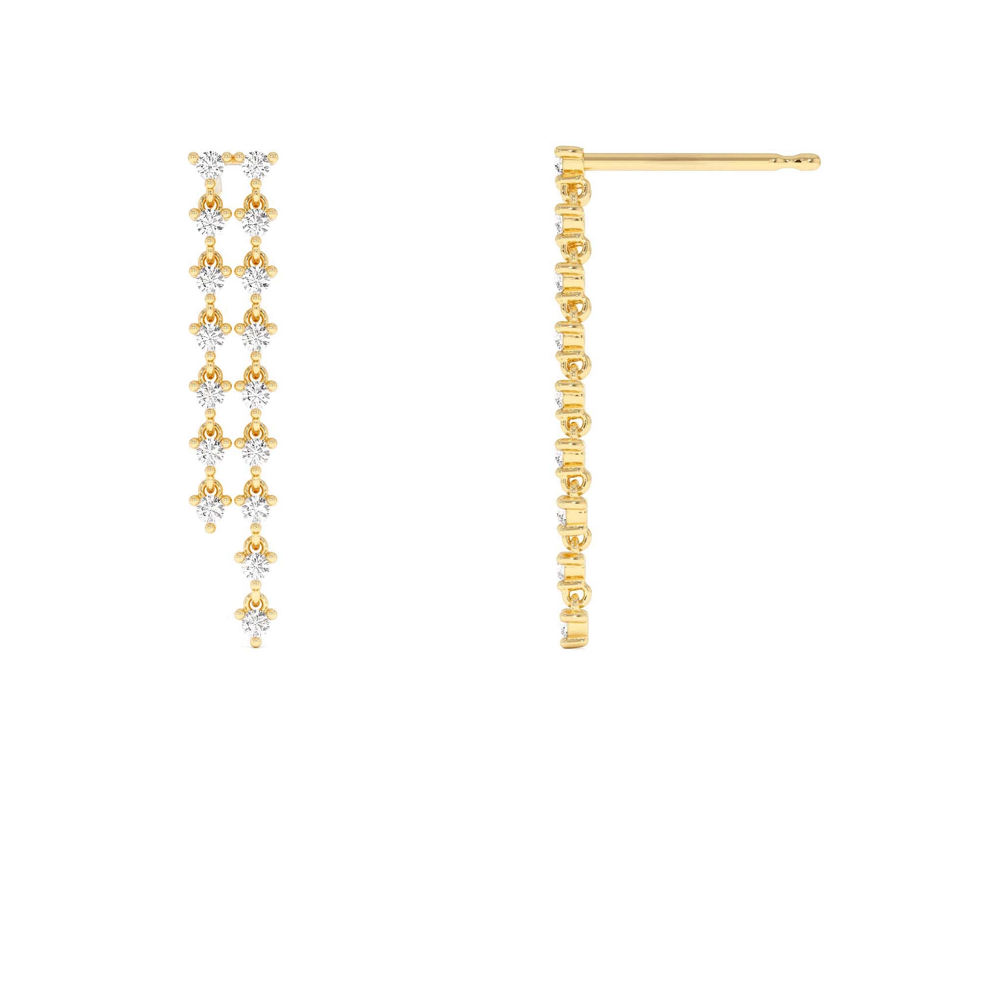 14k Gold Diamond Chandelier Earrings - view 3
