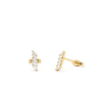 14k Gold Geometric Baguette Diamond Studs by Orlina Fine