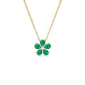 14k Gold Emerald and Diamond Floral Pendant by Orlina Fine