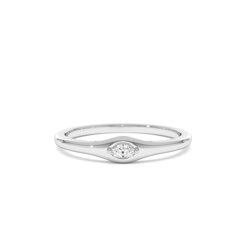 14k Gold Marquise Diamond Stacking Ring - view 3