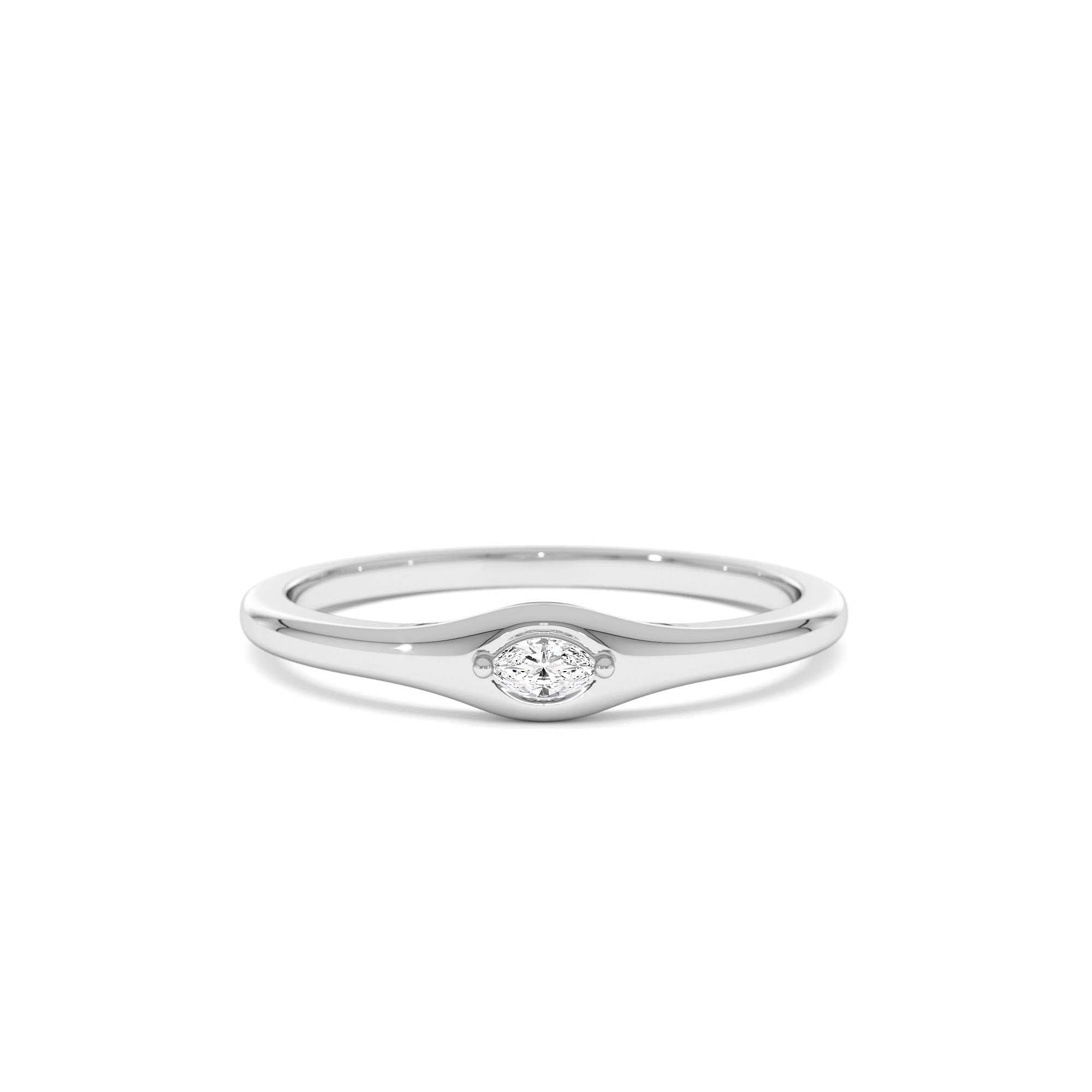 14k Gold Marquise Diamond Stacking Ring - view 3