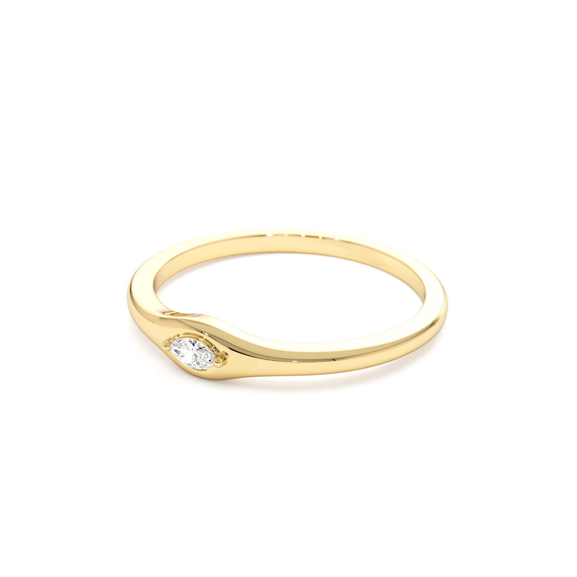 14k Gold Marquise Diamond Stacking Ring - view 4