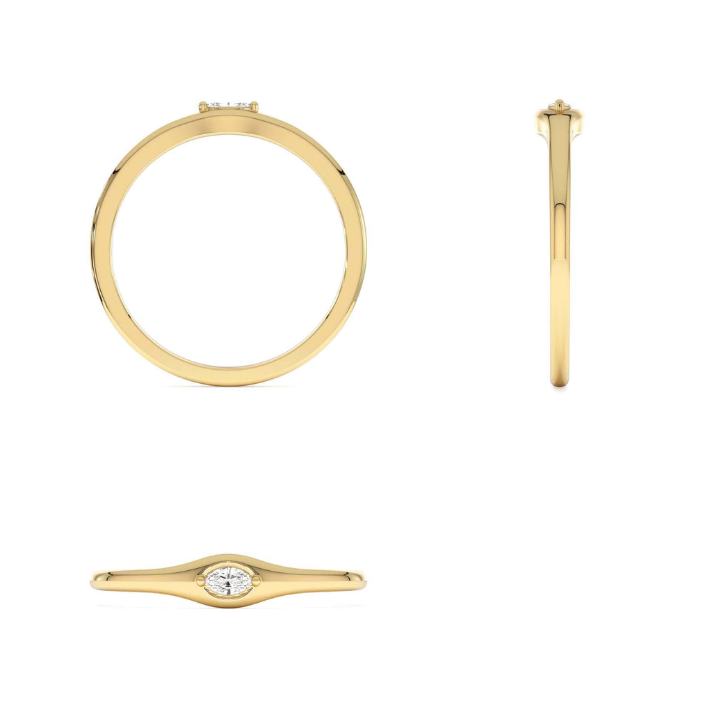 14k Gold Marquise Diamond Stacking Ring - view 5