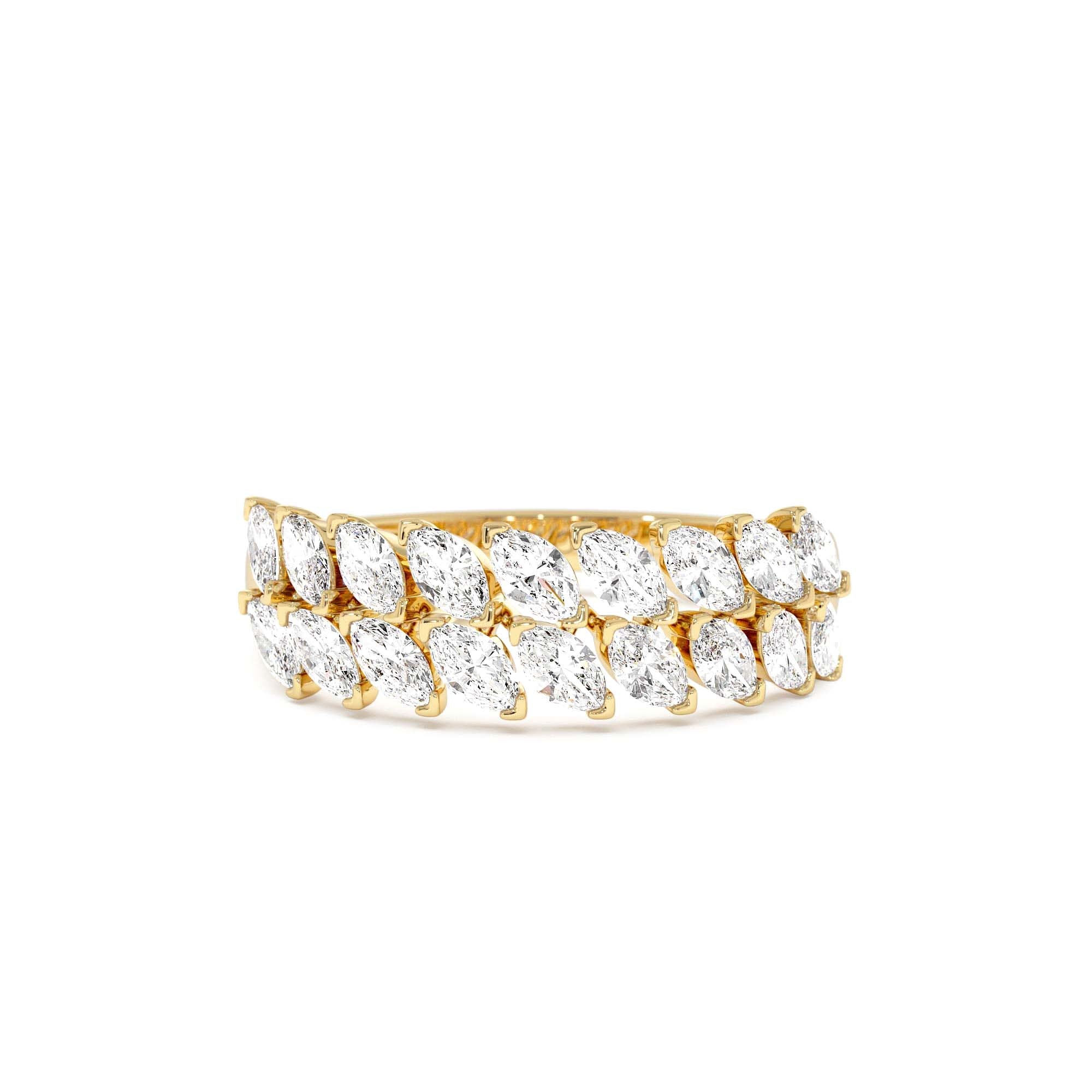 14k Double Row Marquise Anniversary Ring by Orlina Fine