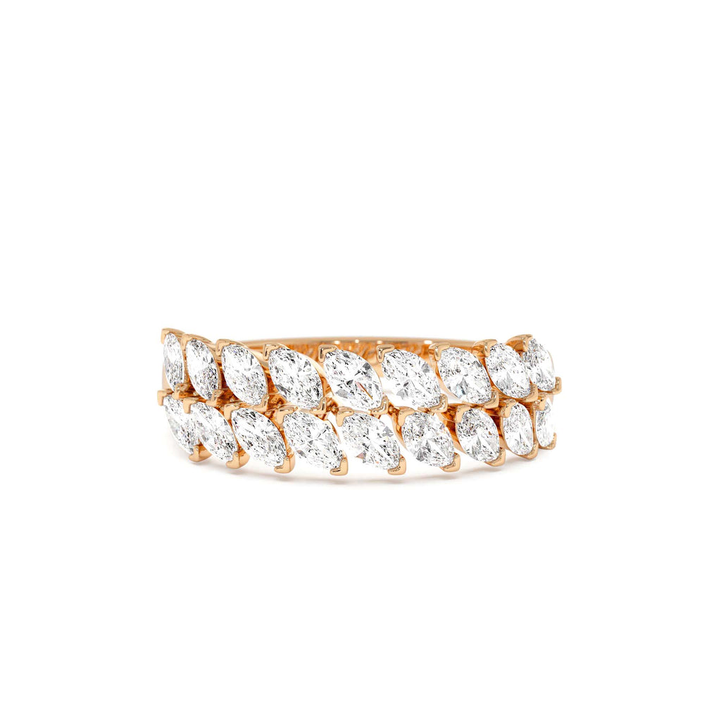 14k Double Row Marquise Anniversary Ring - view 2