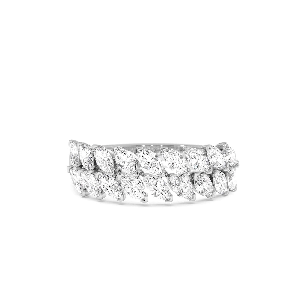 14k Double Row Marquise Anniversary Ring - view 3
