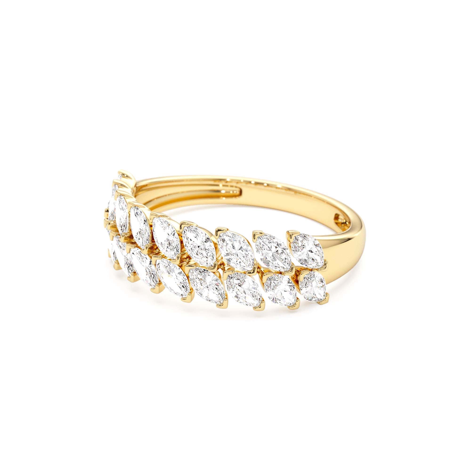 14k Double Row Marquise Anniversary Ring - view 4