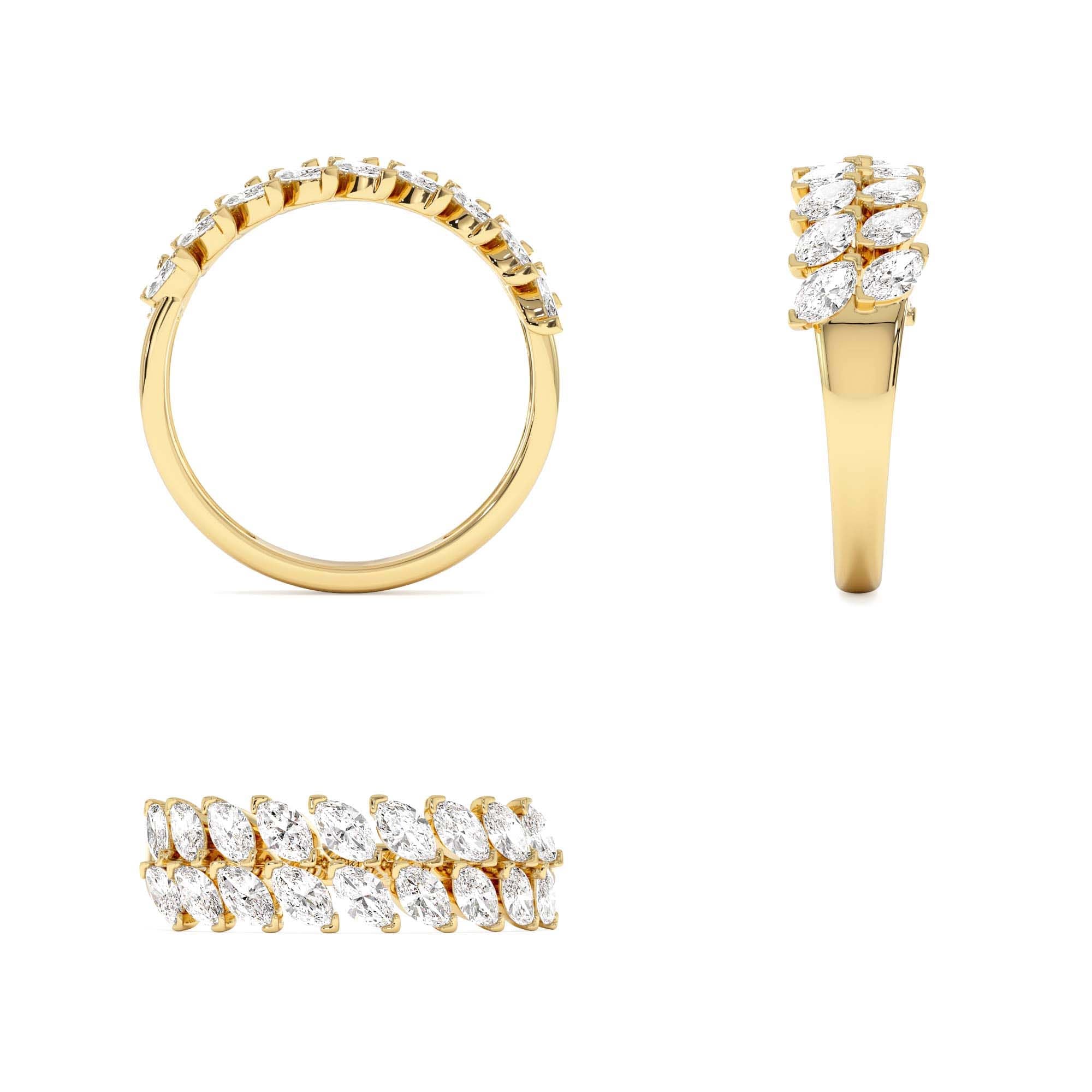 14k Double Row Marquise Anniversary Ring - view 5