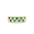 14K Square Emerald & Diamond Wedding Ring by Orlina Fine