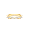 14k Baguette and Round Diamond Channel Band by Orlina Fine