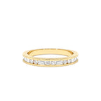 14k Baguette and Round Diamond Channel Band by Orlina Fine