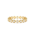 14k Diamond Eternity Bezel and Clover Ring by Orlina Fine