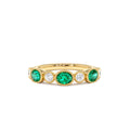 14k Emerald Diamond Milgrain Stacking Band by Orlina Fine